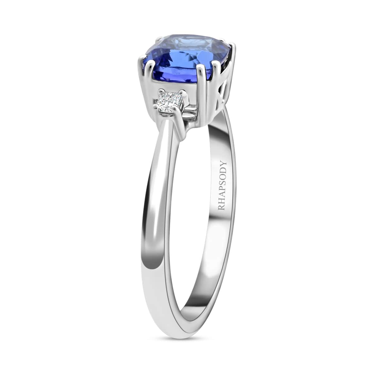 Certified & Appraised Rhapsody 950 Platinum AAAA Tanzanite and E-F VS Diamond Ring (Size 8.0) 5.15 Grams 1.85 ctw image number 3