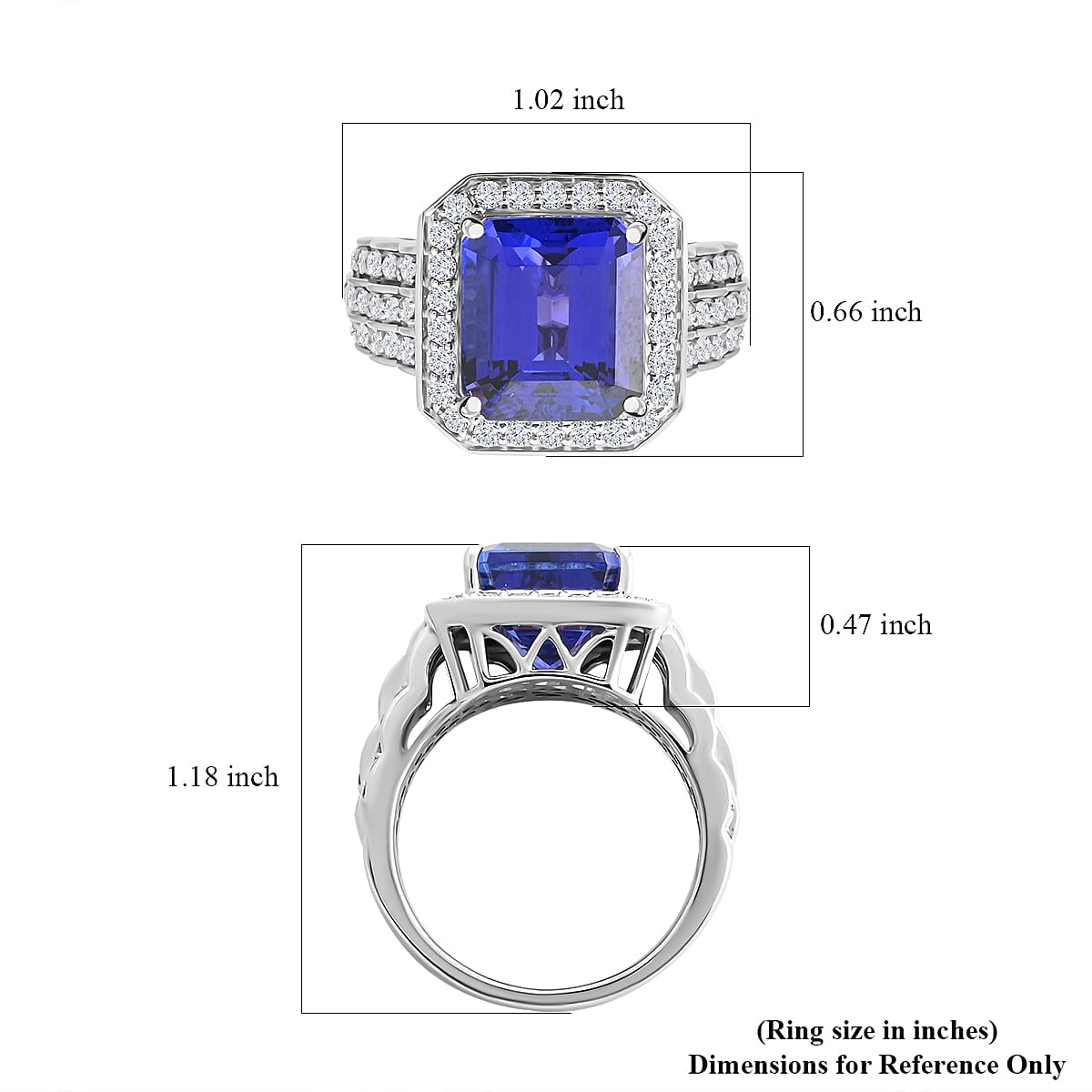 Certified & Appraised Rhapsody AAAA Tanzanite and E-F VS Diamond 8.75 ctw Ring in 950 Platinum (Size 6.0) 13.50 Grams