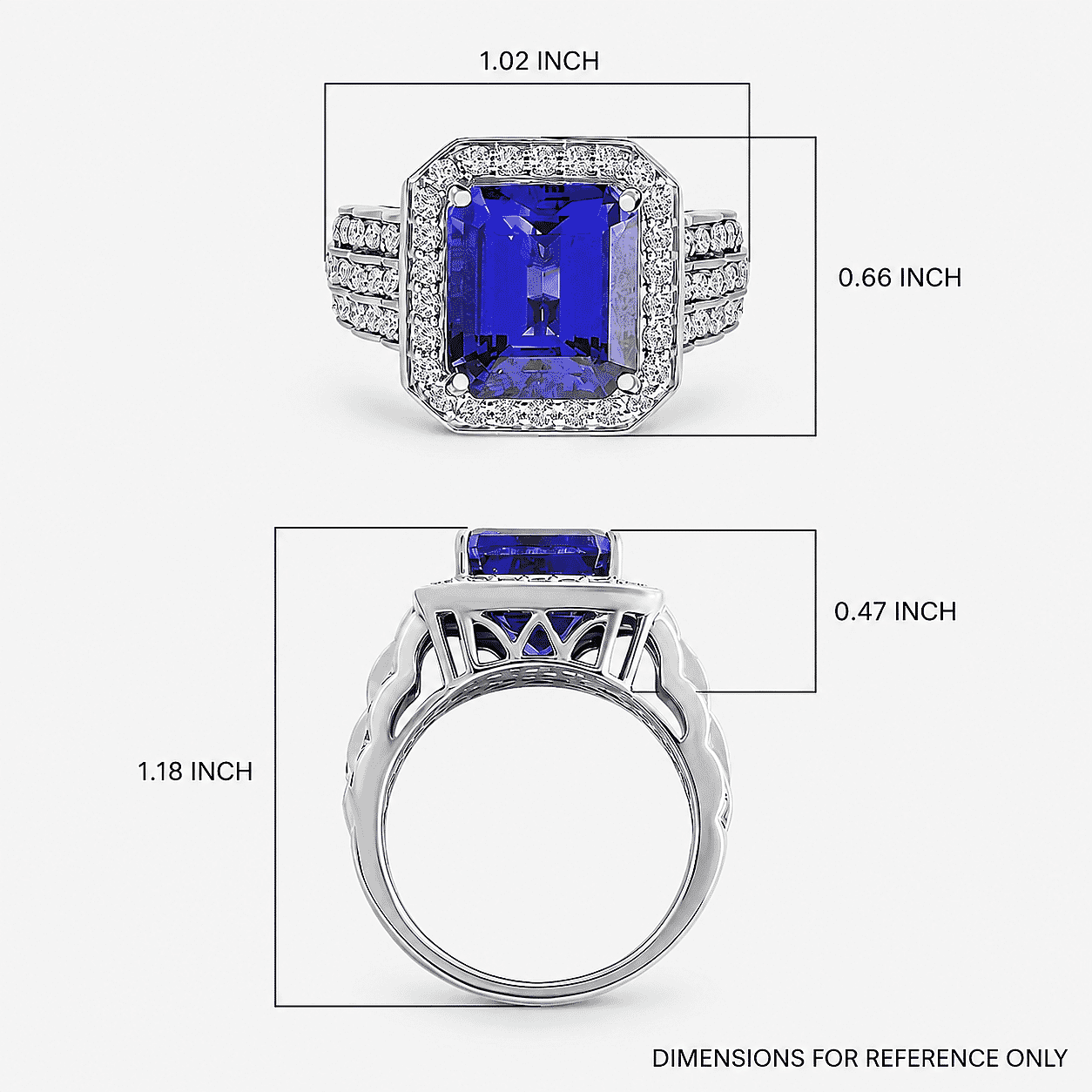 Certified & Appraised Rhapsody AAAA Tanzanite and E-F VS Diamond 8.75 ctw Ring in 950 Platinum (Size 6.0) 13.50 Grams