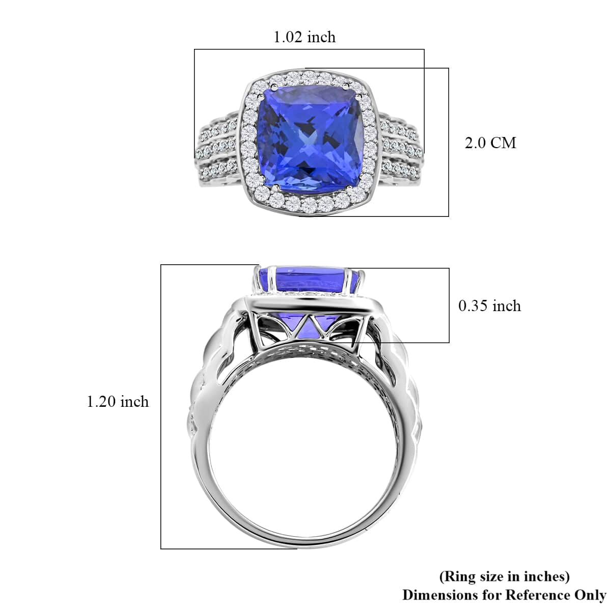 Certified & Appraised Rhapsody 950 Platinum AAAA Tanzanite and E-F VS Diamond Ring (Size 7.0) 13 Grams 8.40 ctw image number 5