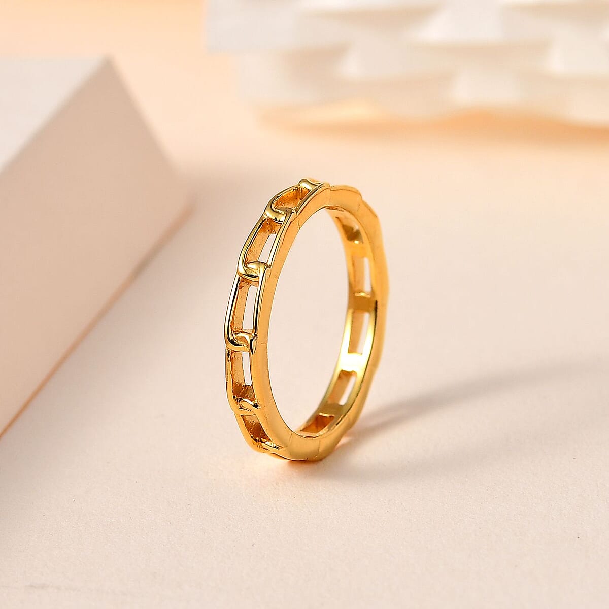 14K Yellow Gold Over Sterling Silver Band Ring (Size 7.0) 1.75 Grams image number 1