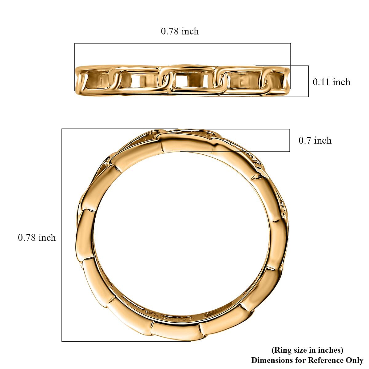 14K Yellow Gold Over Sterling Silver Band Ring (Size 7.0) 1.75 Grams image number 5