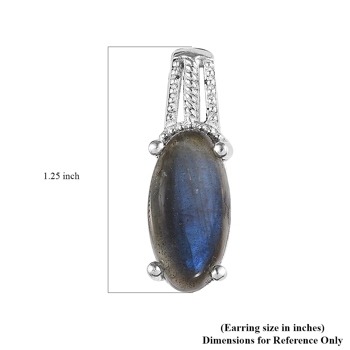D'Joy Malagasy Labradorite Solitaire Stud Earrings in Sterling Silver 7.65 ctw