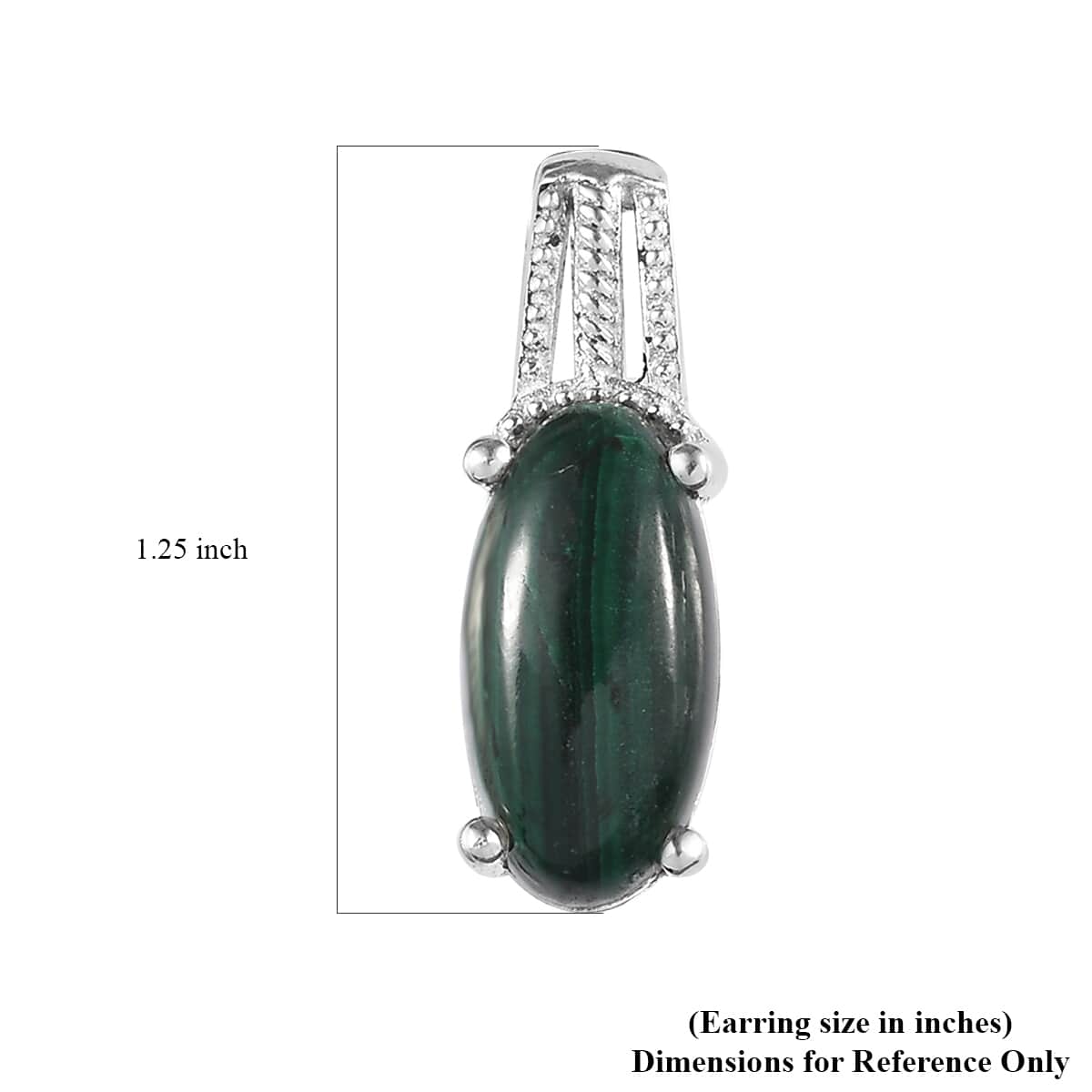 African Malachite Solitaire Stud Earrings in Sterling Silver 8.35 ctw image number 5