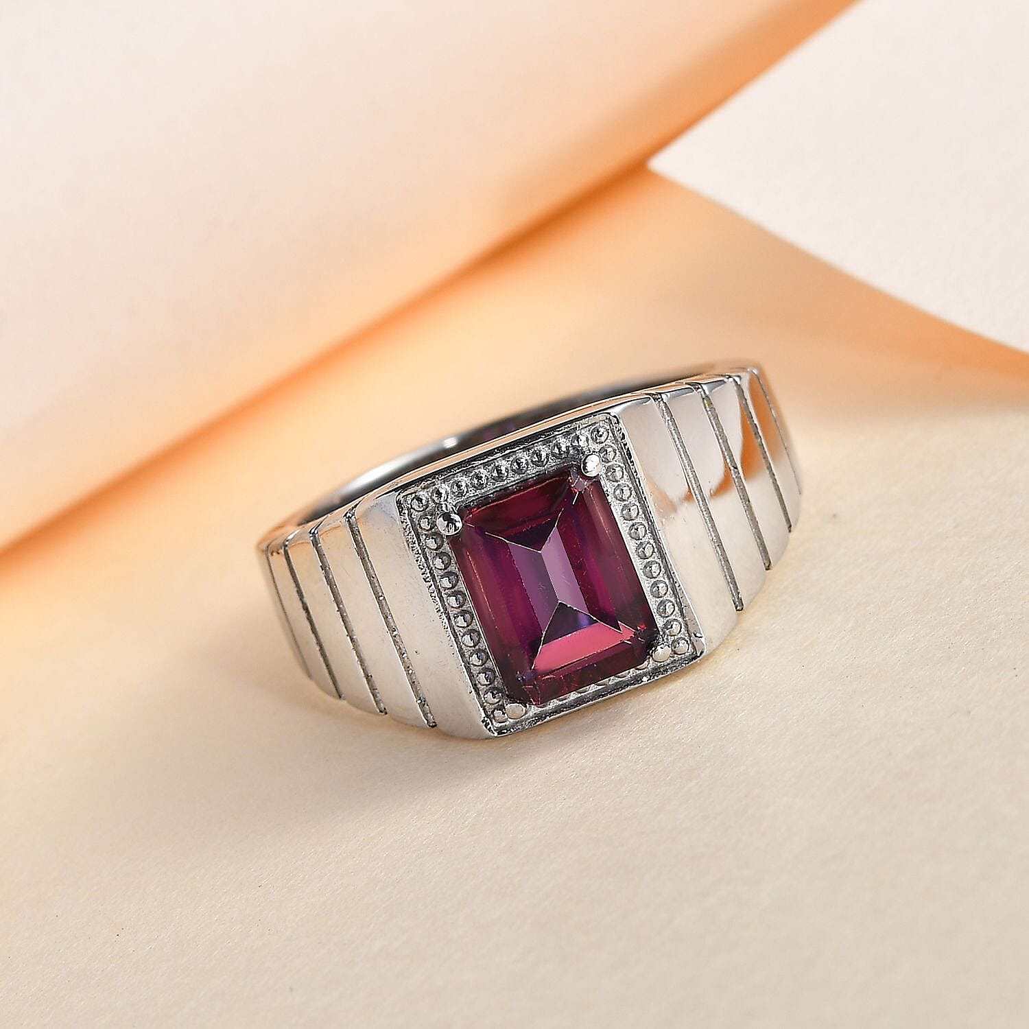 Lulaby Mystic Topaz Men's Ring in Stainless Steel (Size 10.0) 2.75 ctw