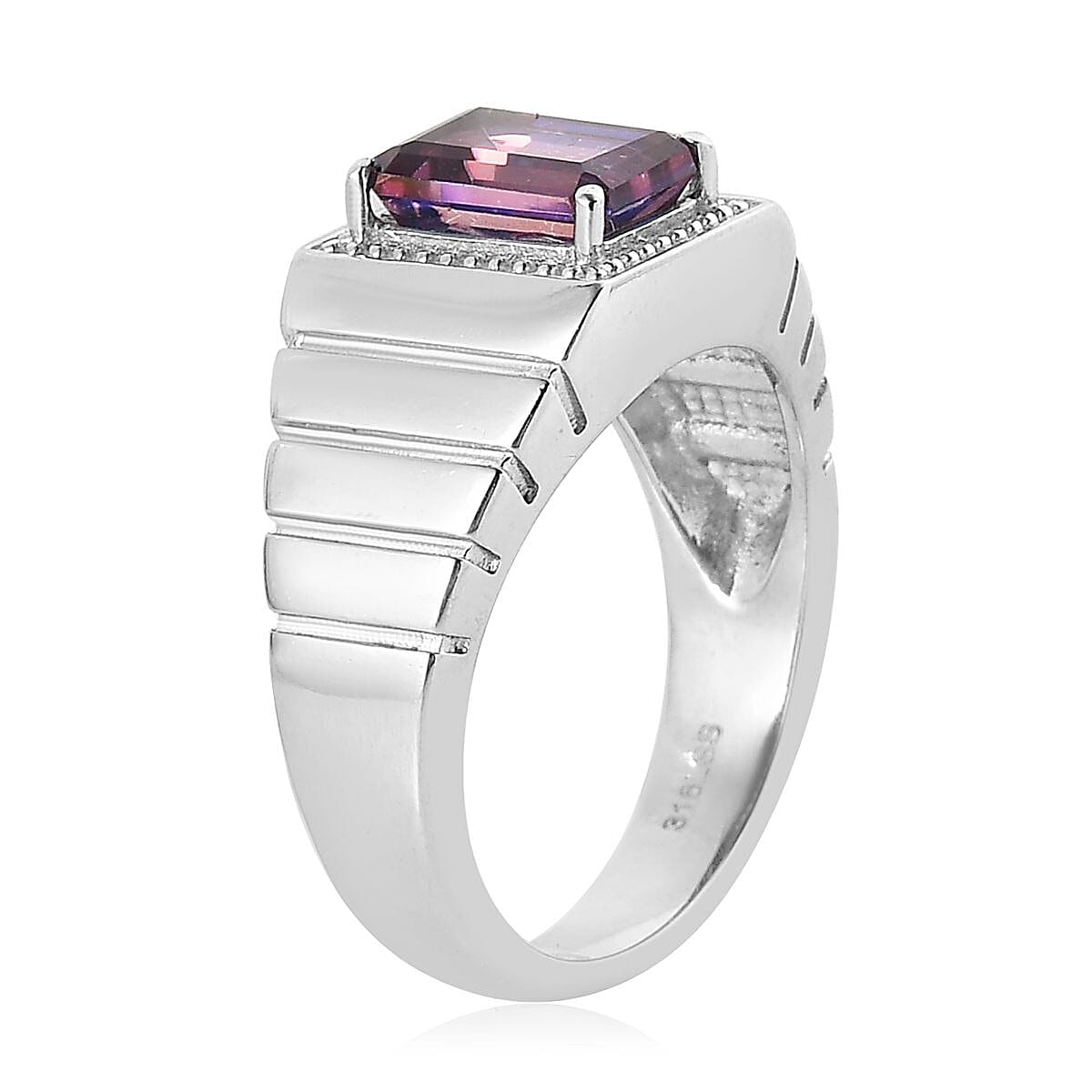 Lulaby Mystic Topaz Men's Ring in Stainless Steel (Size 10.0) 2.75 ctw