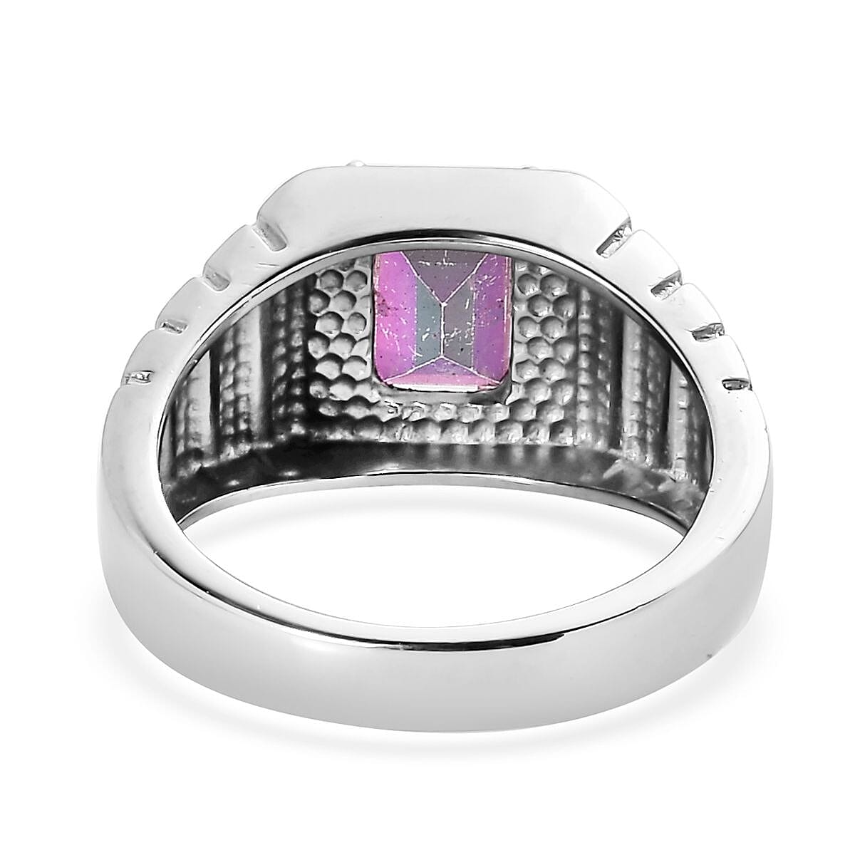 Lulaby Mystic Topaz Men's Ring in Stainless Steel (Size 10.0) 2.75 ctw
