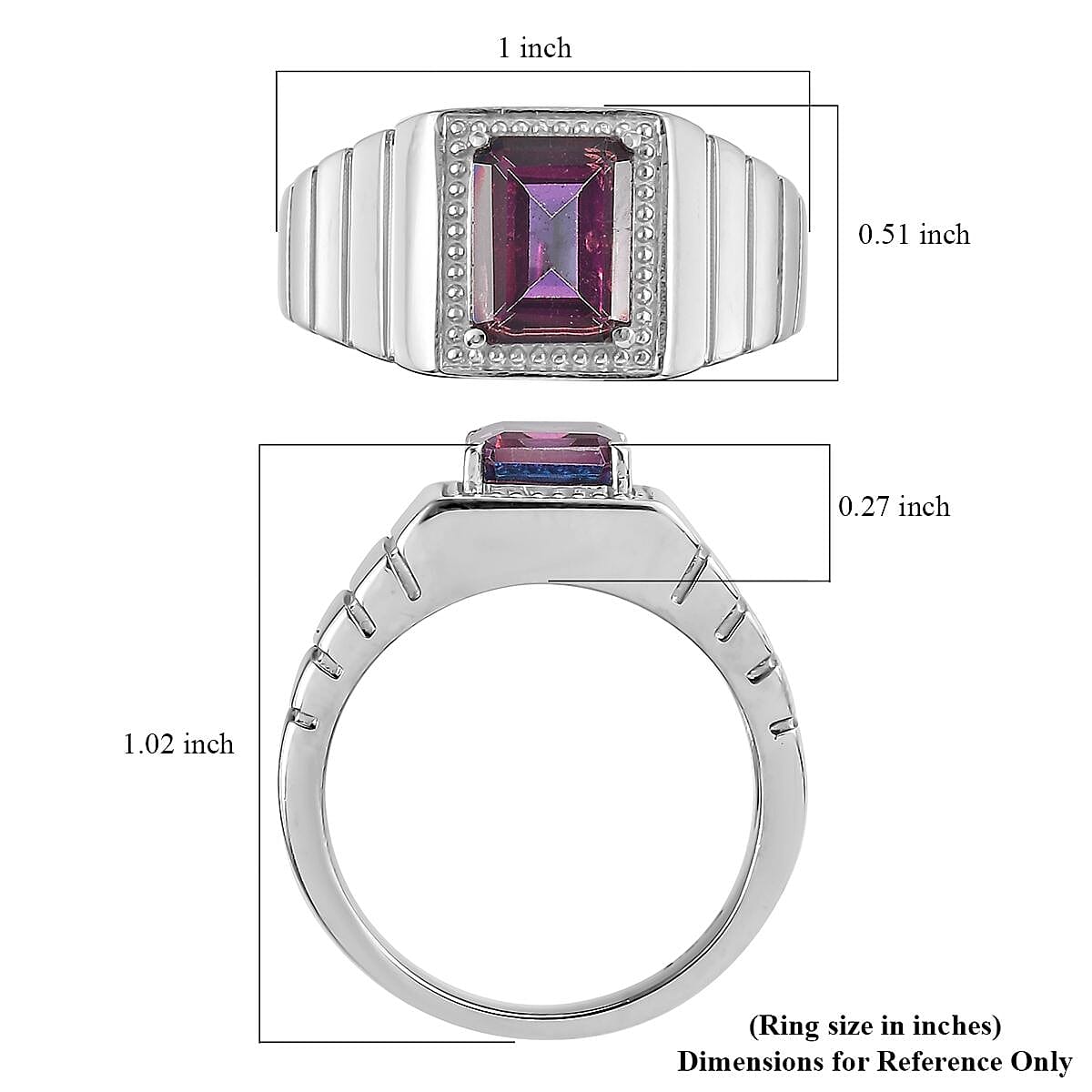 Lulaby Mystic Topaz Men's Ring in Stainless Steel (Size 10.0) 2.75 ctw