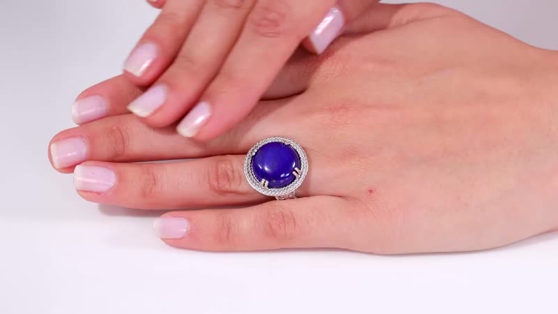 Lapis Lazuli Solitaire Ring in Platinum Over Copper (Size 10) 11.50 ctw