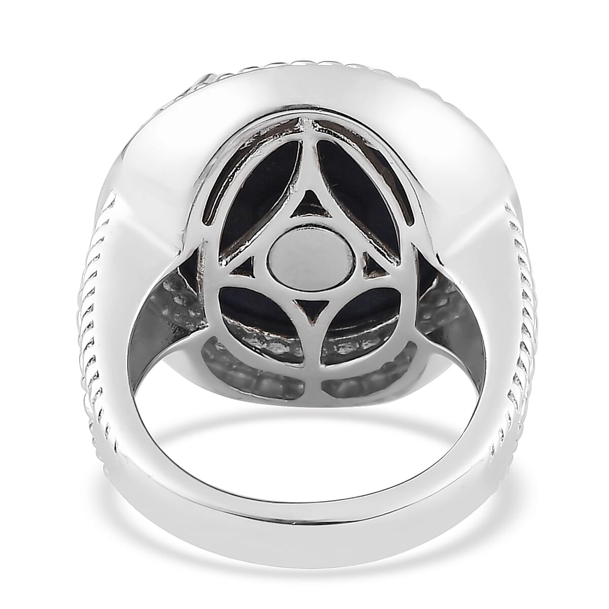 Lapis Lazuli Solitaire Ring in Platinum Over Copper (Size 10) 11.50 ctw image number 4