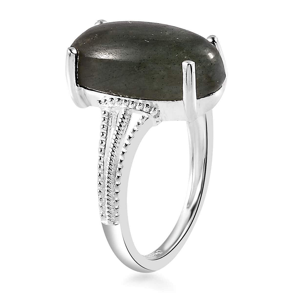 Malagasy Labradorite Solitaire Ring in Sterling Silver (Size 10.0) 5.90 ctw image number 3