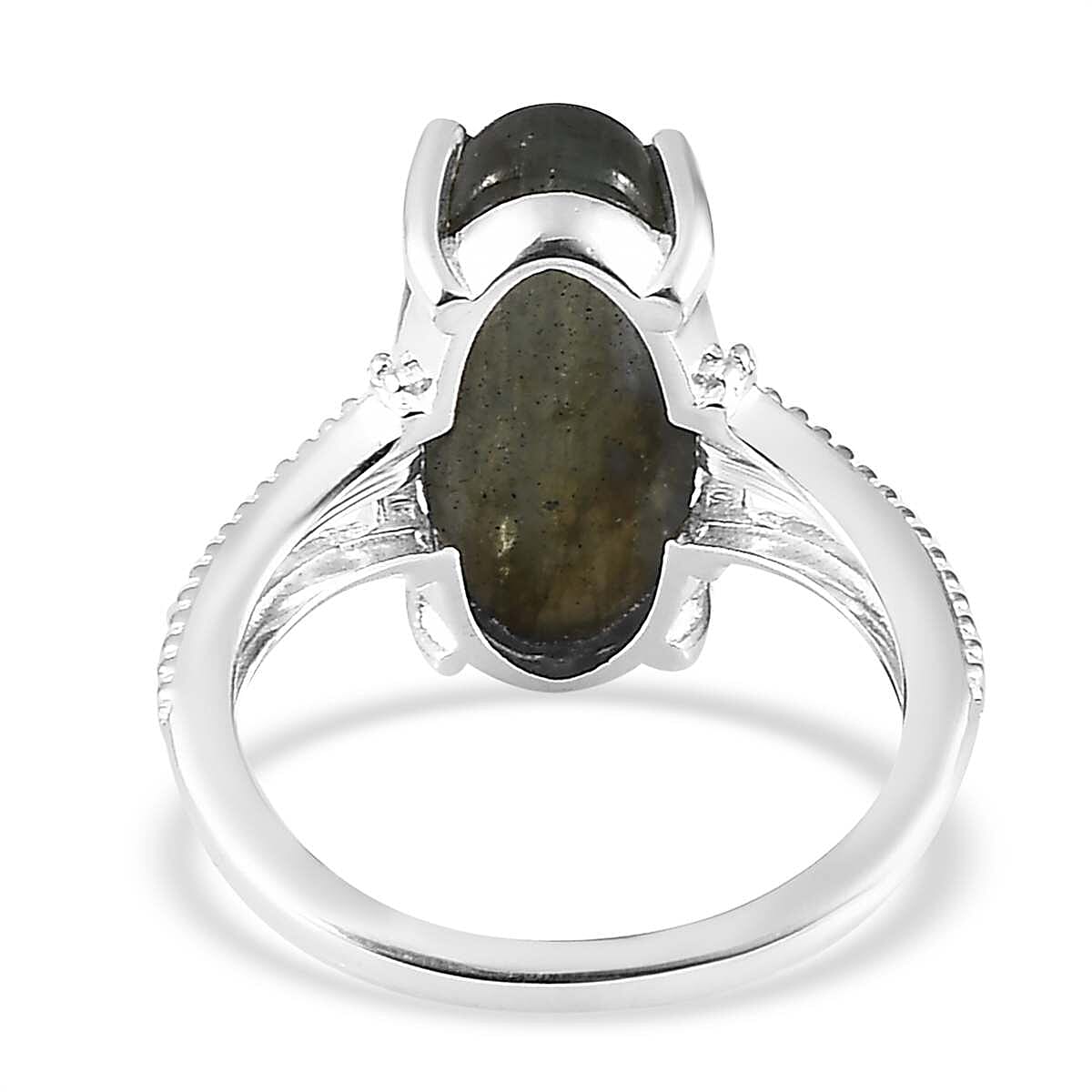 Malagasy Labradorite Solitaire Ring in Sterling Silver (Size 10.0) 5.90 ctw image number 4