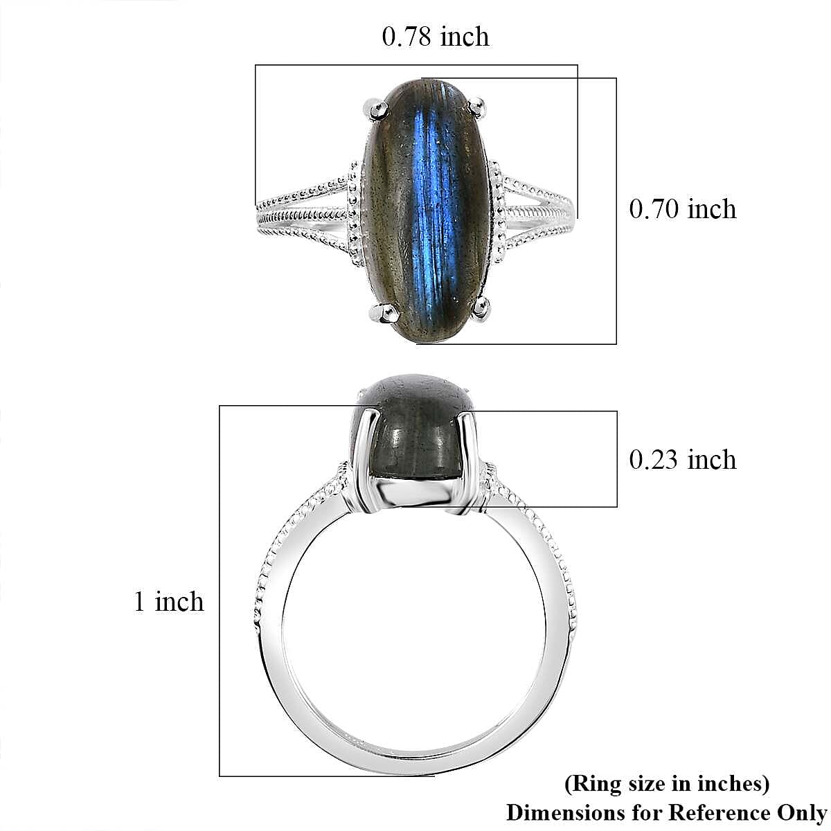 Malagasy Labradorite Solitaire Ring in Sterling Silver (Size 10.0) 5.90 ctw image number 5
