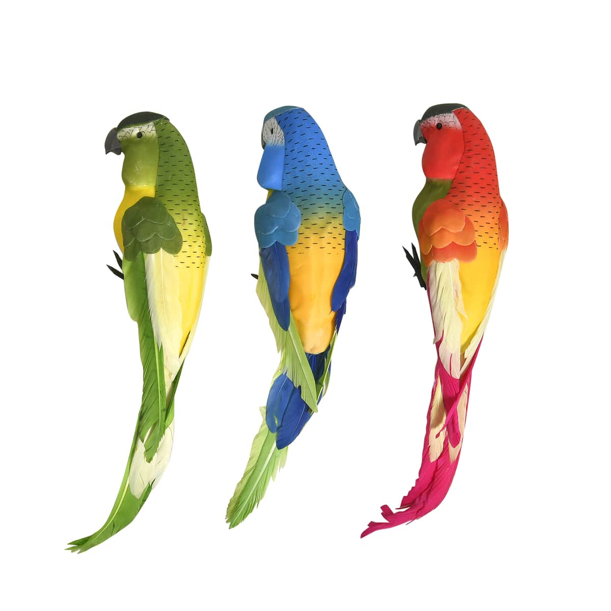 Set of 3 Hanging Parrots Perching on The Round Flower Ring image number 2
