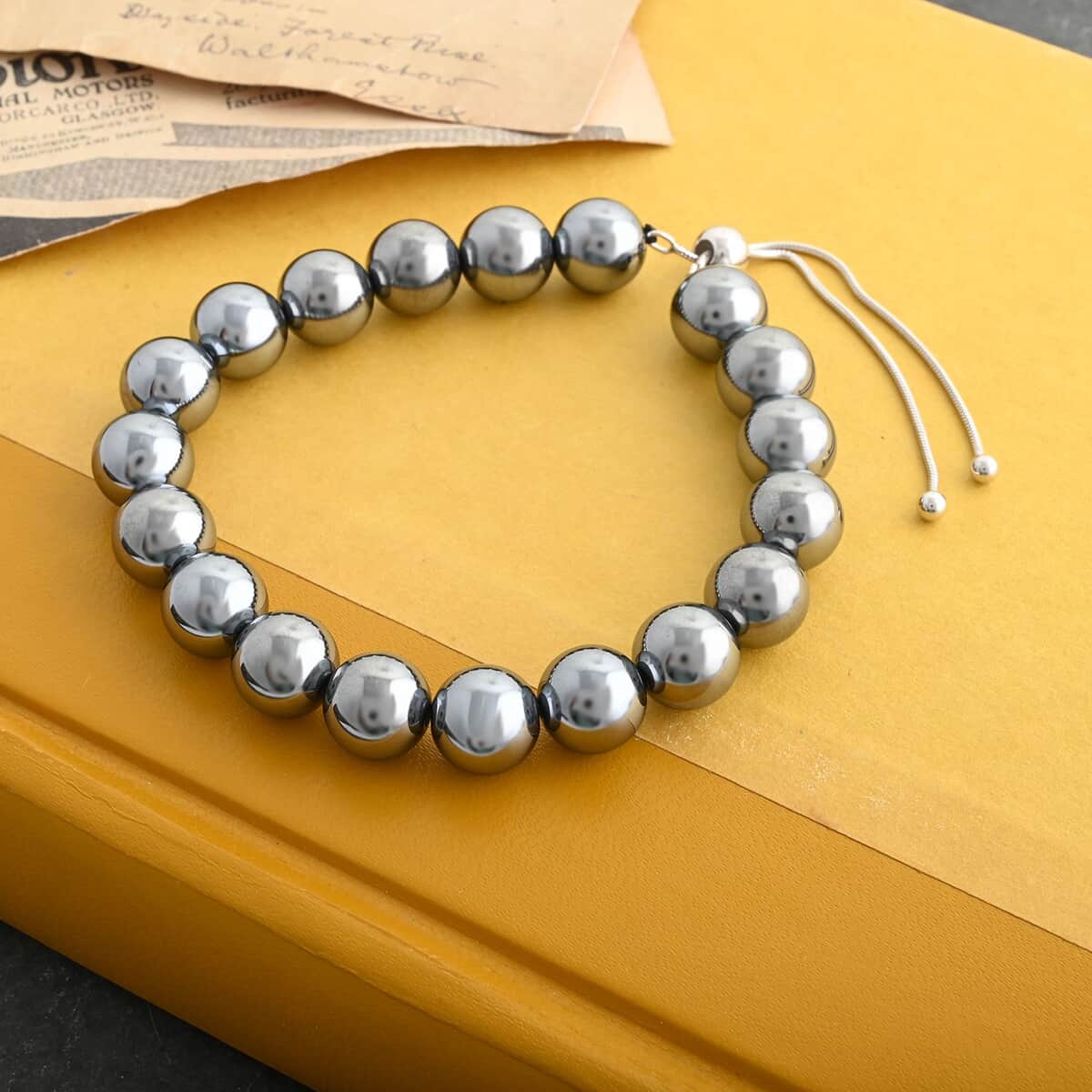 Terahertz Beaded Bolo Bracelet in Rhodium Over Sterling Silver 106.20 ctw image number 1