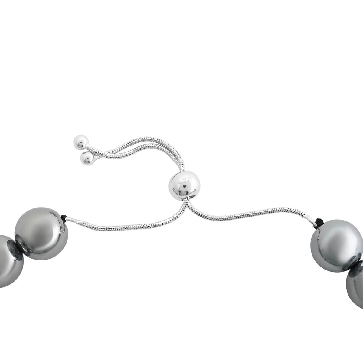 Terahertz Beaded Bolo Bracelet in Rhodium Over Sterling Silver 106.20 ctw image number 2