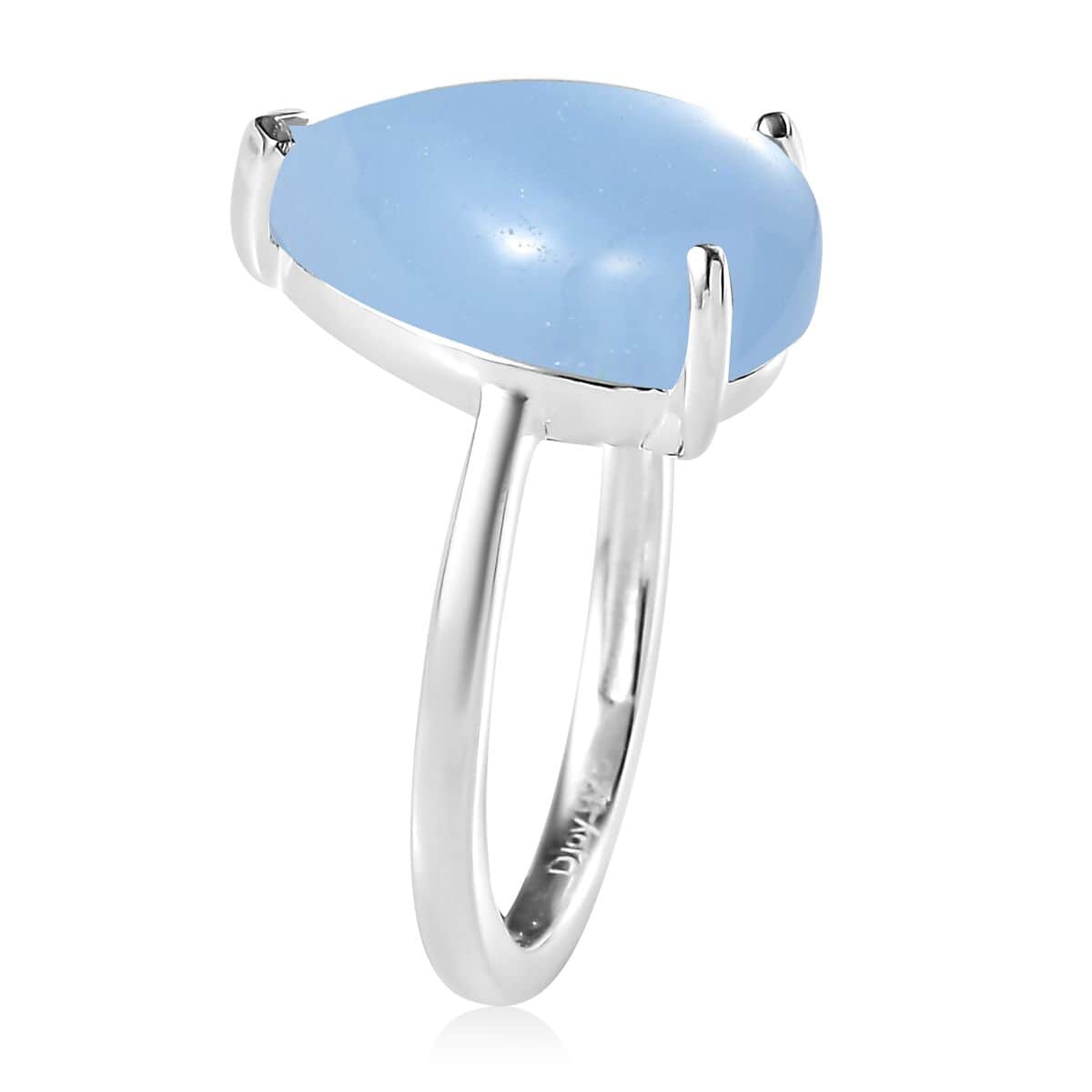 Light Blue Color Jade (D) Solitaire Ring in Sterling Silver (Size 6.0) 6.70 ctw image number 3
