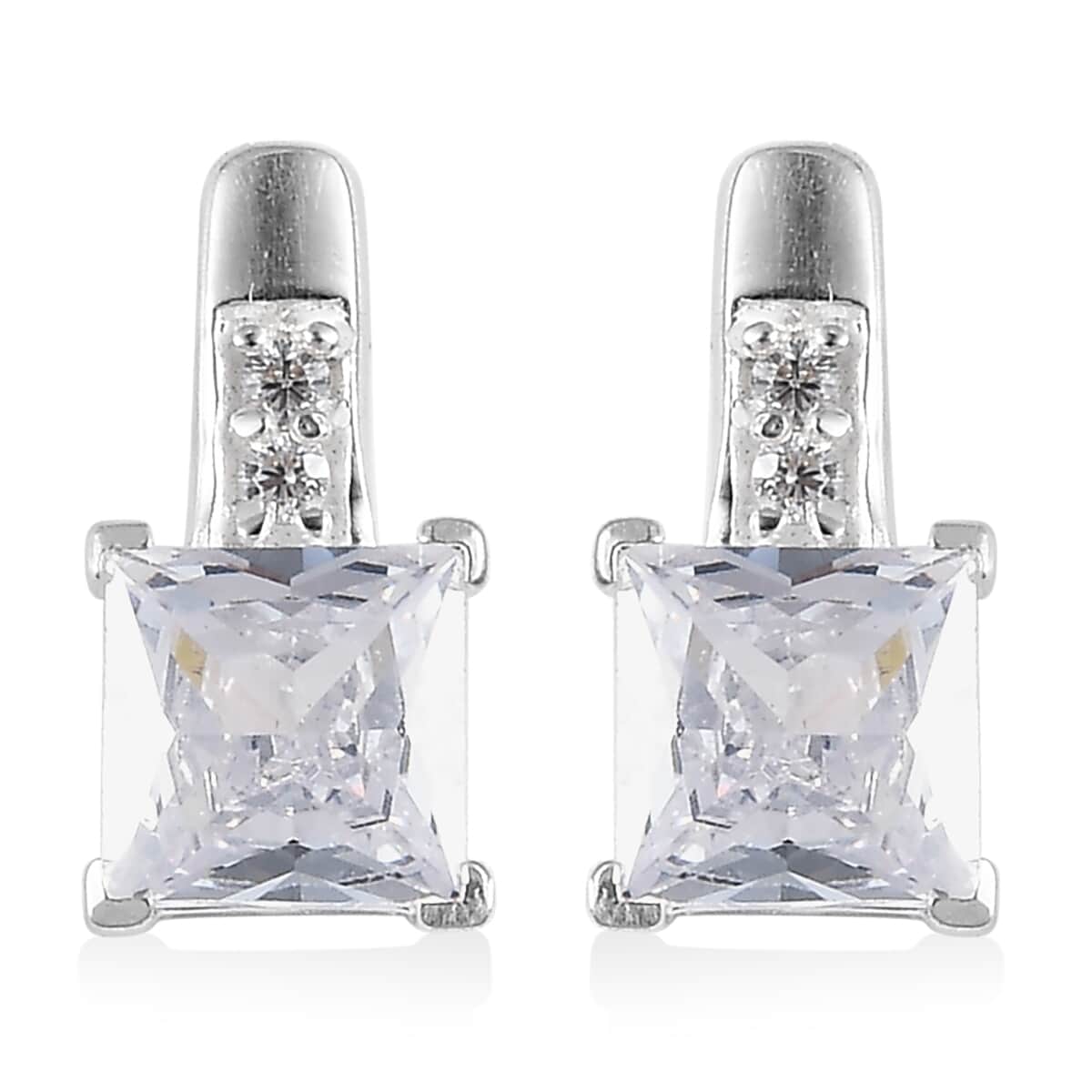 Simulated Diamond Earrings in Sterling Silver 3.35 ctw image number 0