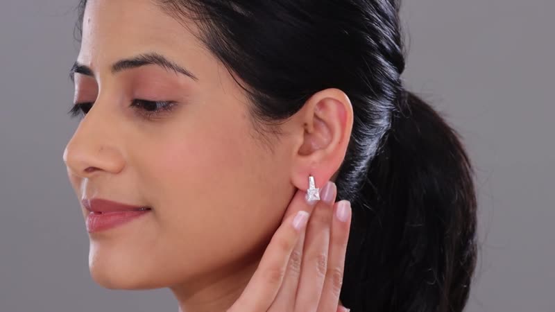 Simulated Diamond Earrings in Sterling Silver