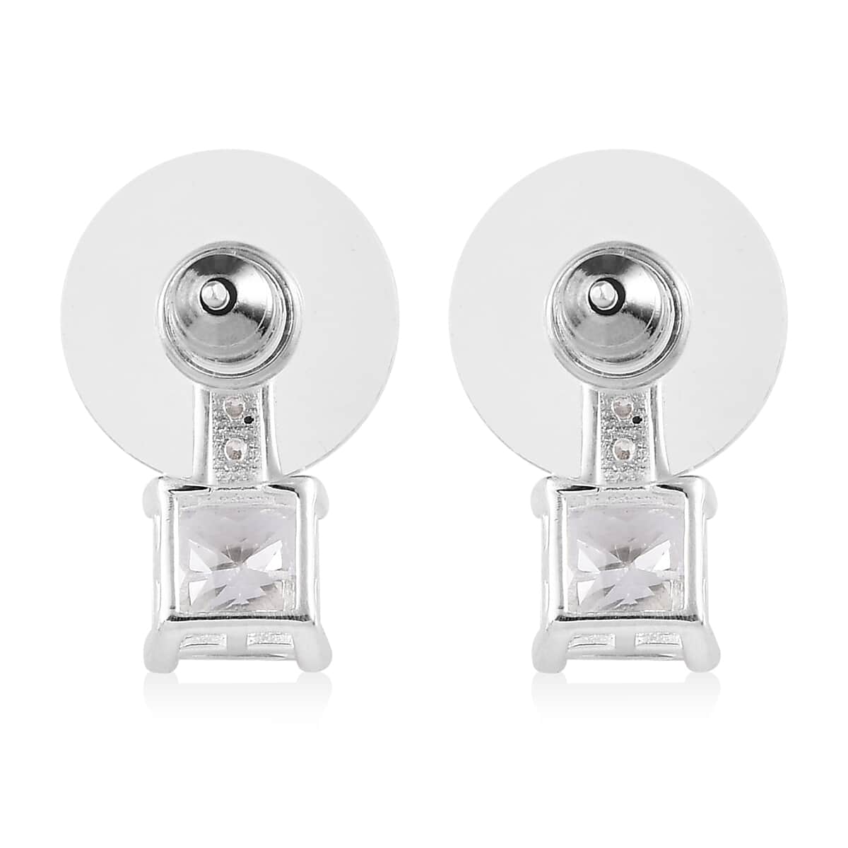 Simulated Diamond Earrings in Sterling Silver 3.35 ctw image number 3