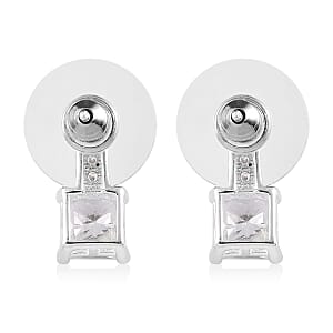 Simulated Diamond Earrings in Sterling Silver