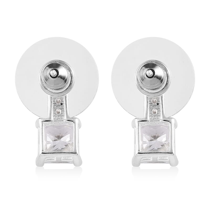 Simulated Diamond Earrings in Sterling Silver