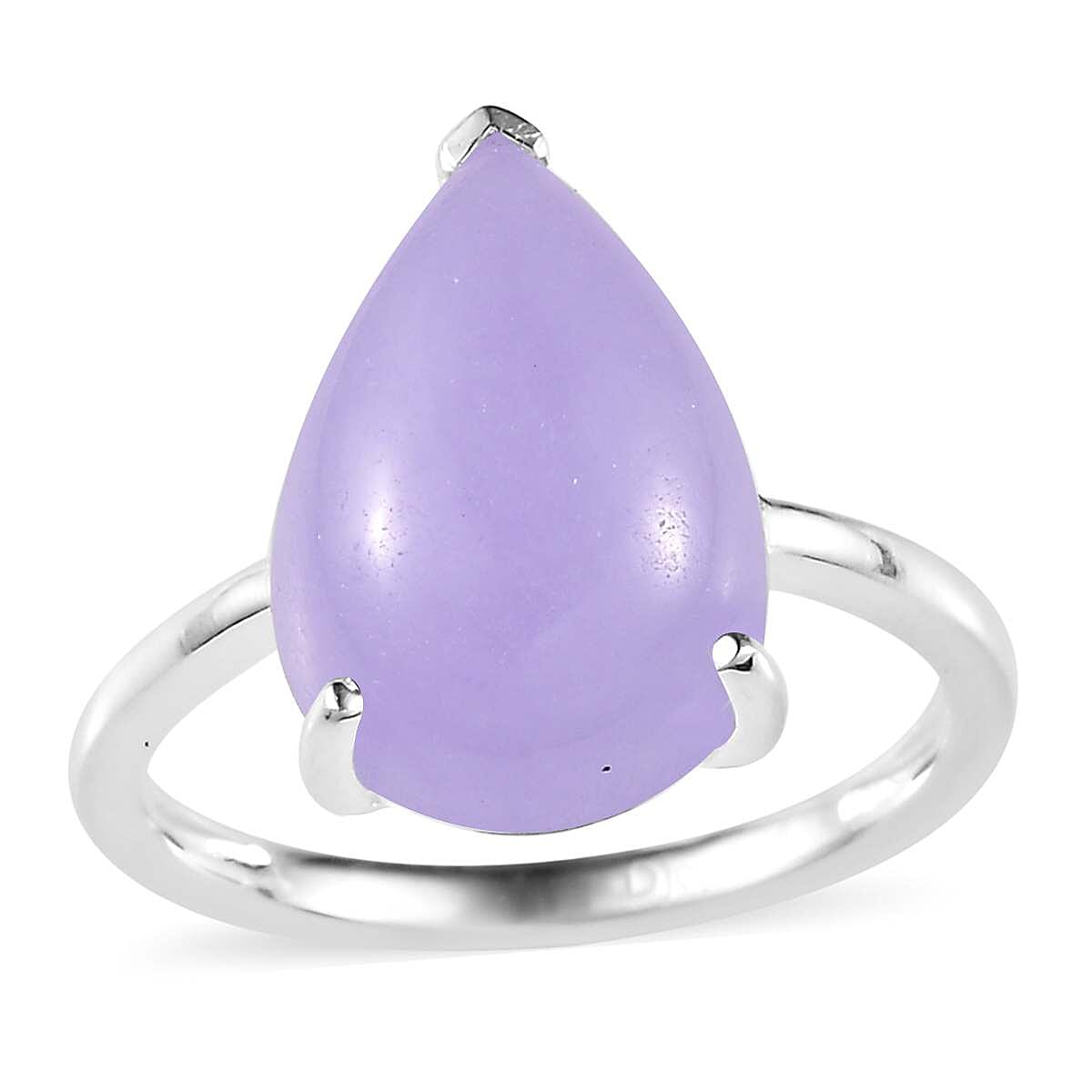 Purple Jade (D) Solitaire Ring in Sterling Silver (Size 7.0) 6.30 ctw