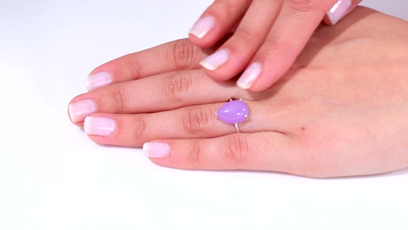 Purple Jade (D) Solitaire Ring in Sterling Silver (Size 7.0) 6.30 ctw