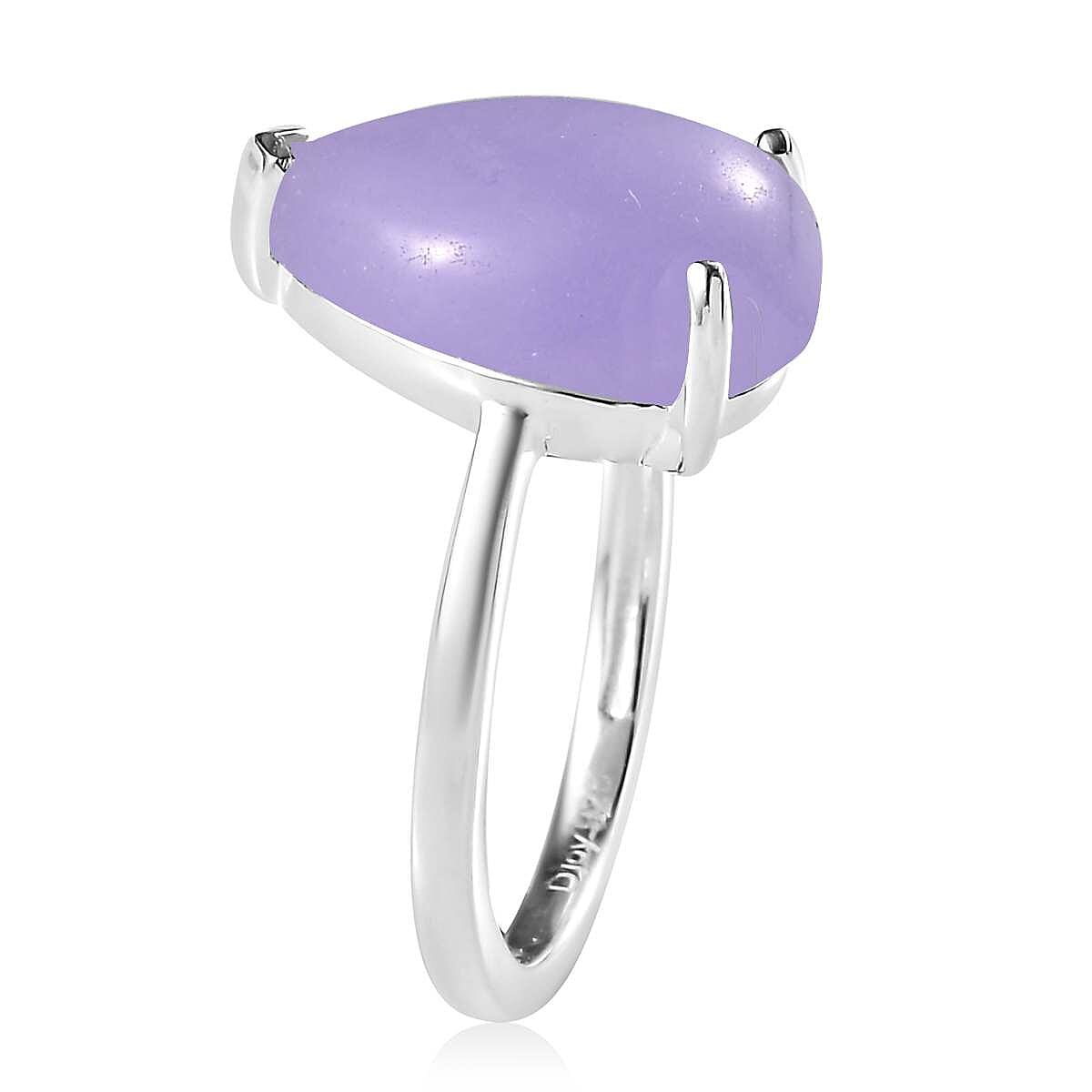 Purple Jade (D) Solitaire Ring in Sterling Silver (Size 7.0) 6.30 ctw