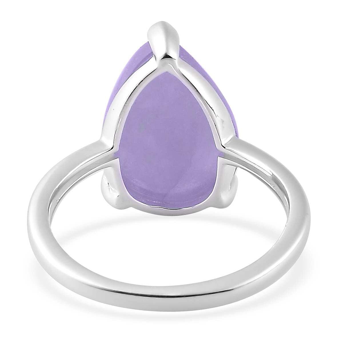 Purple Jade (D) Solitaire Ring in Sterling Silver (Size 7.0) 6.30 ctw