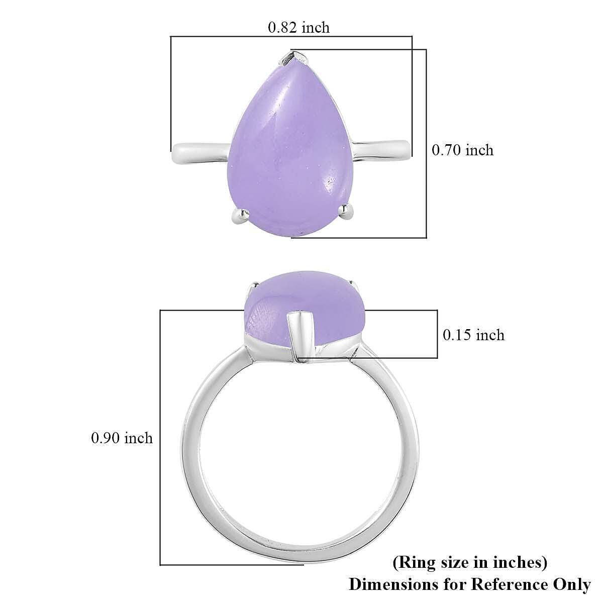 Purple Jade (D) Solitaire Ring in Sterling Silver (Size 7.0) 6.30 ctw