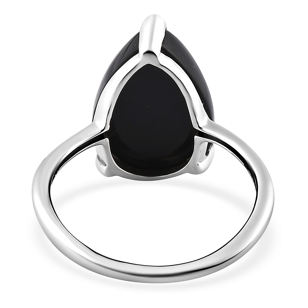 California Black Jade Solitaire Ring in Sterling Silver (Size 7.0) 6.60 ctw image number 4