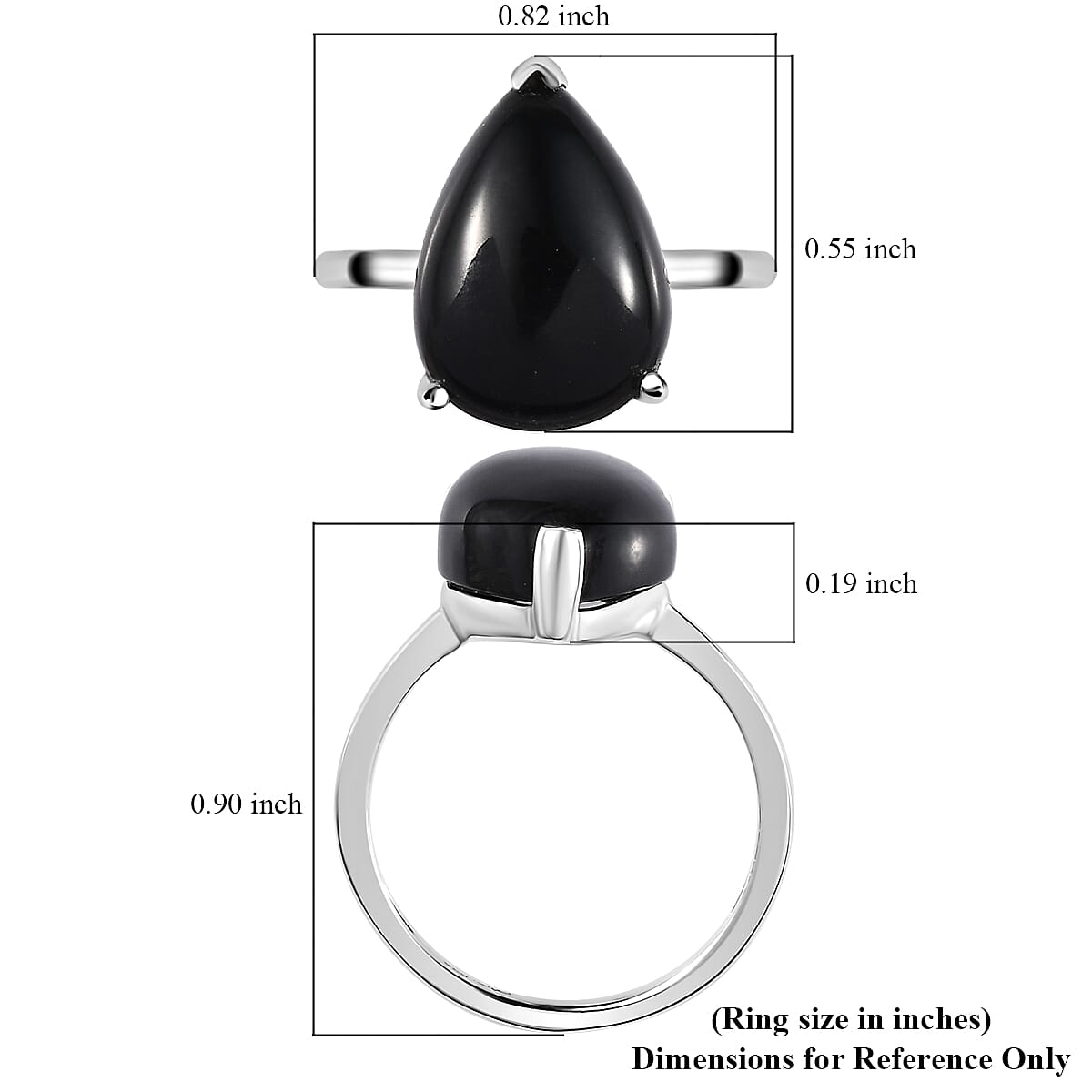 California Black Jade 6.60 ctw Solitaire Ring in Sterling Silver (Size 8.0) image number 5