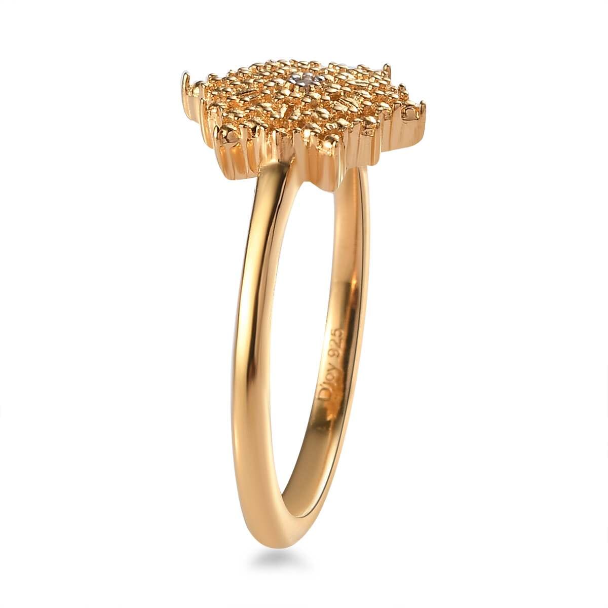 Diamond Accent Cluster Ring in 14K Yellow Gold Over Sterling Silver (Size 5.0) image number 3
