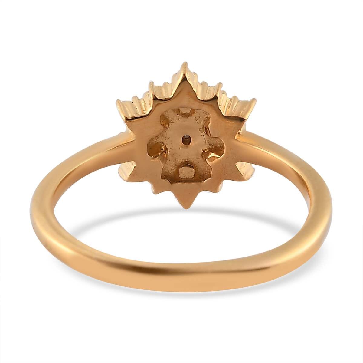 Diamond Accent Cluster Ring in 14K Yellow Gold Over Sterling Silver (Size 5.0) image number 4