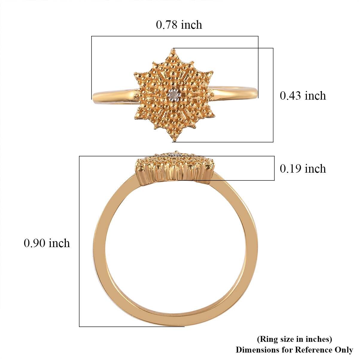 Diamond Accent Cluster Ring in 14K Yellow Gold Over Sterling Silver (Size 5.0) image number 5