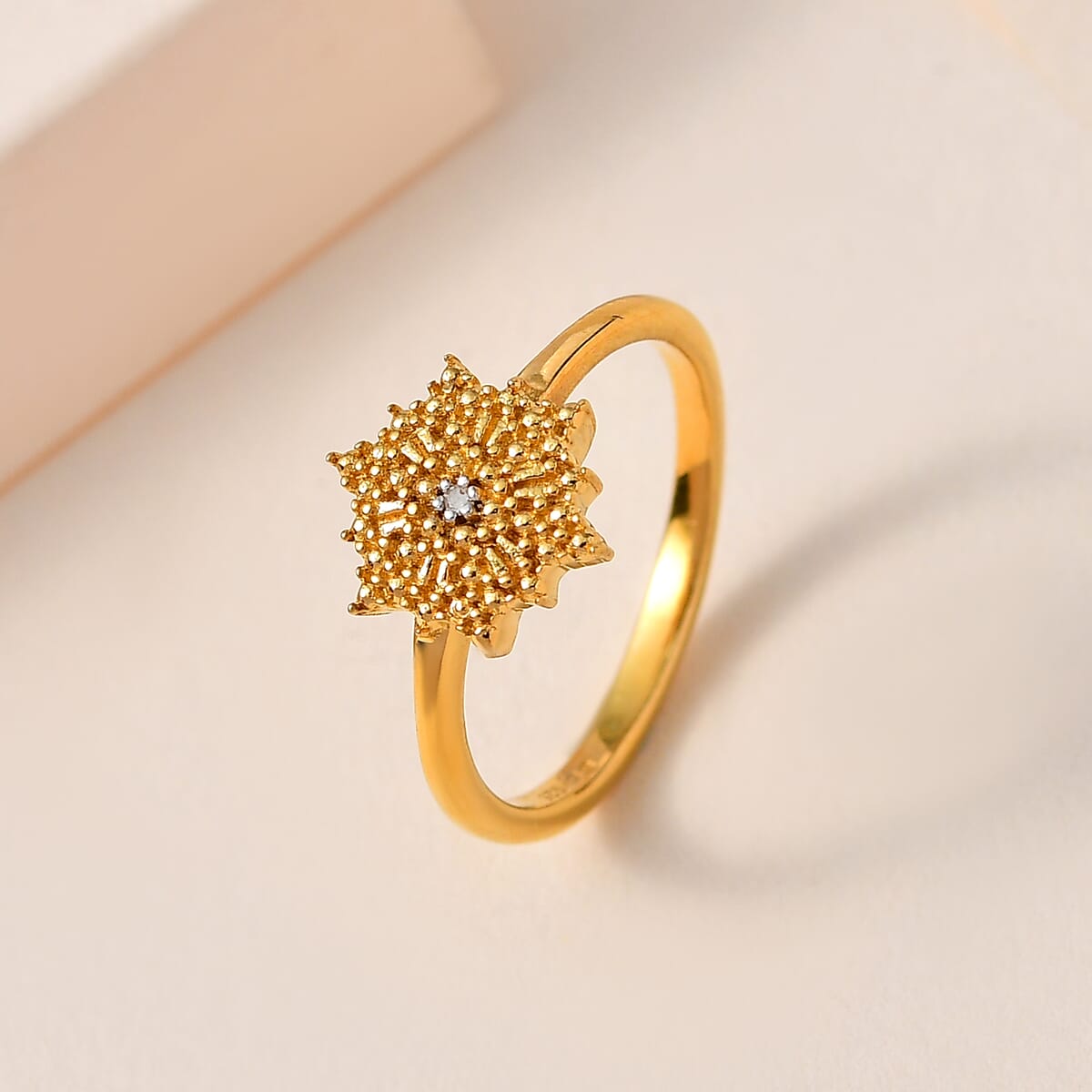 Diamond Accent Ring in 14K Yellow Gold Over Sterling Silver (Size 8.0) image number 1