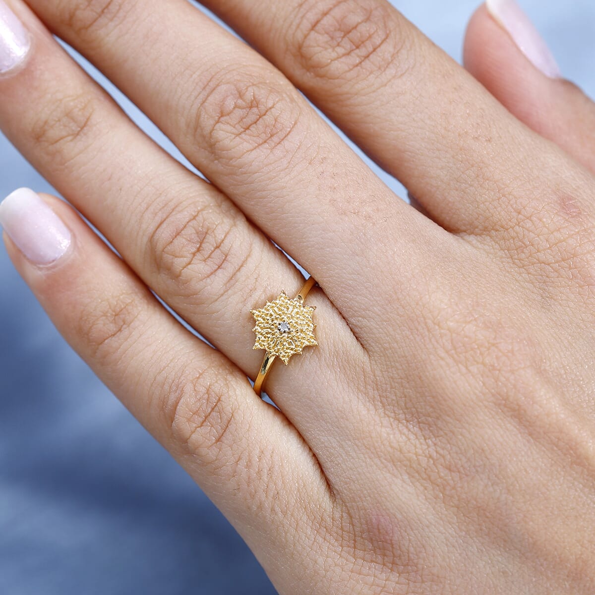 Diamond Accent Ring in 14K Yellow Gold Over Sterling Silver (Size 8.0) image number 2