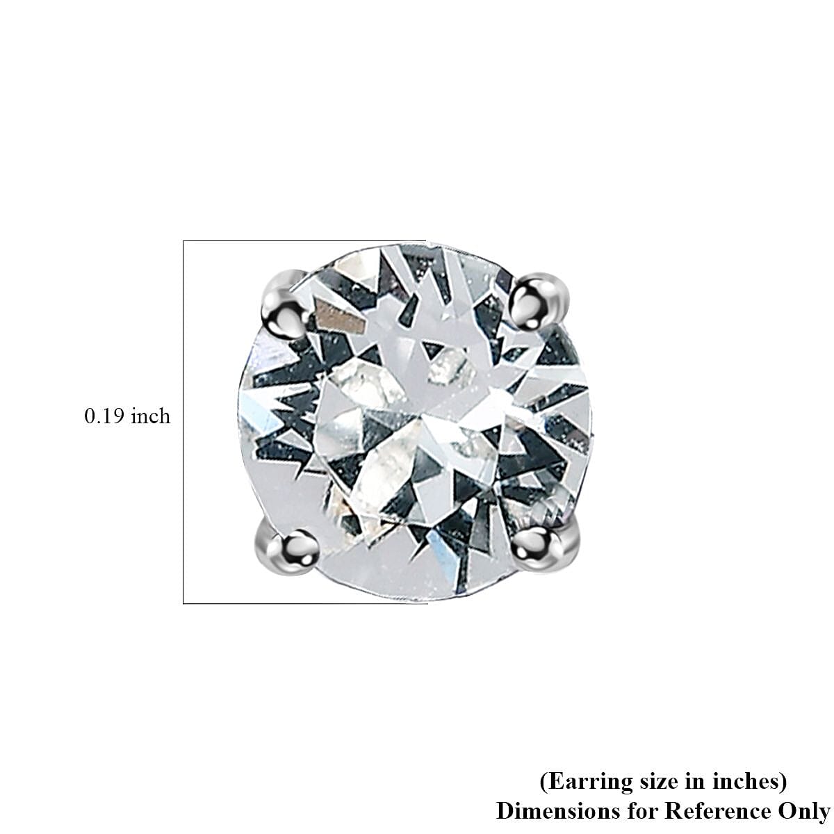 Designer Premium Austrian Crystal Solitaire Stud Earrings in Platinum Over Sterling Silver