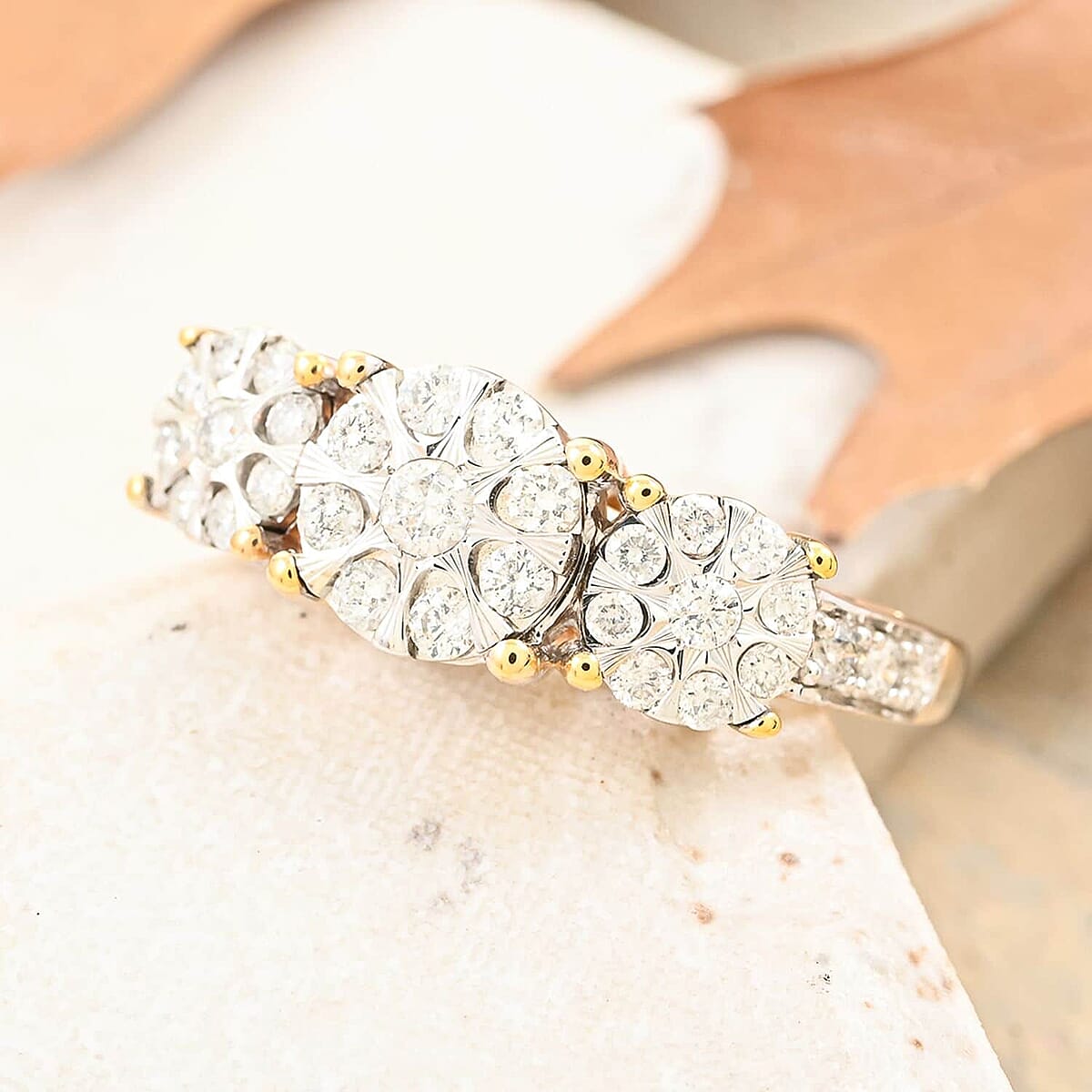 NY Closeout 10K Yellow and White Gold G-H I1 Diamond Ring (Size 6.0) 0.50 ctw image number 1