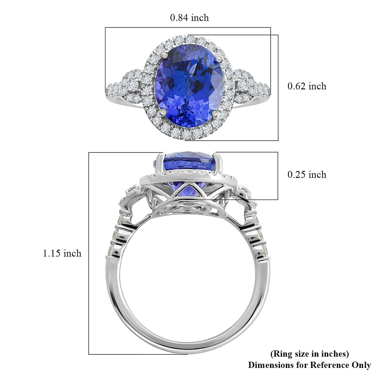 Certified & Appraised Rhapsody 950 Platinum AAAA Tanzanite and E-F VS Diamond Ring (Size 10.0) 6.25 Grams 4.75 ctw