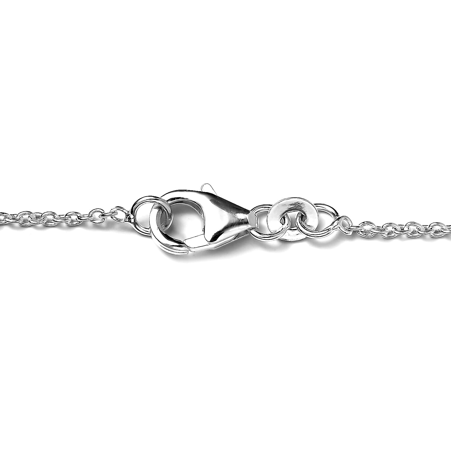 Designer Premium Austrian Crystal Station Necklace 18 Inches in Sterling Silver