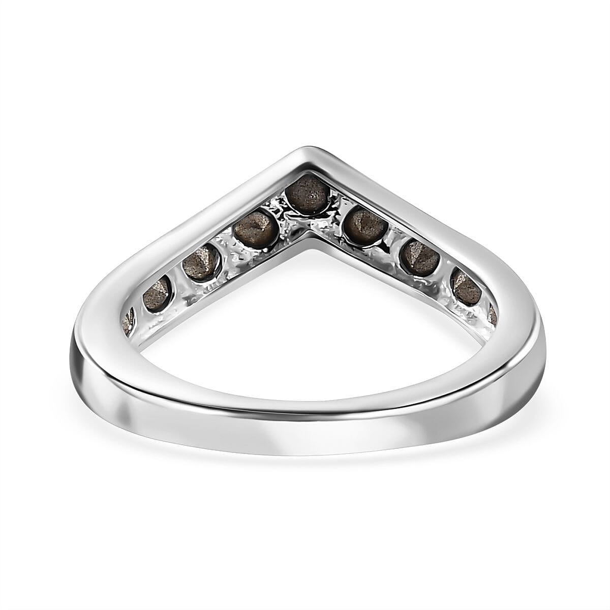 Designer Premium Austrian Crystal Wishbone Ring in Sterling Silver (Size 5.0) image number 4