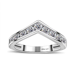 D'Joy Designer Premium Austrian Crystal Wishbone Ring in Sterling Silver (Size 7.0)