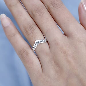 D'Joy Designer Premium Austrian Crystal Wishbone Ring in Sterling Silver (Size 7.0)