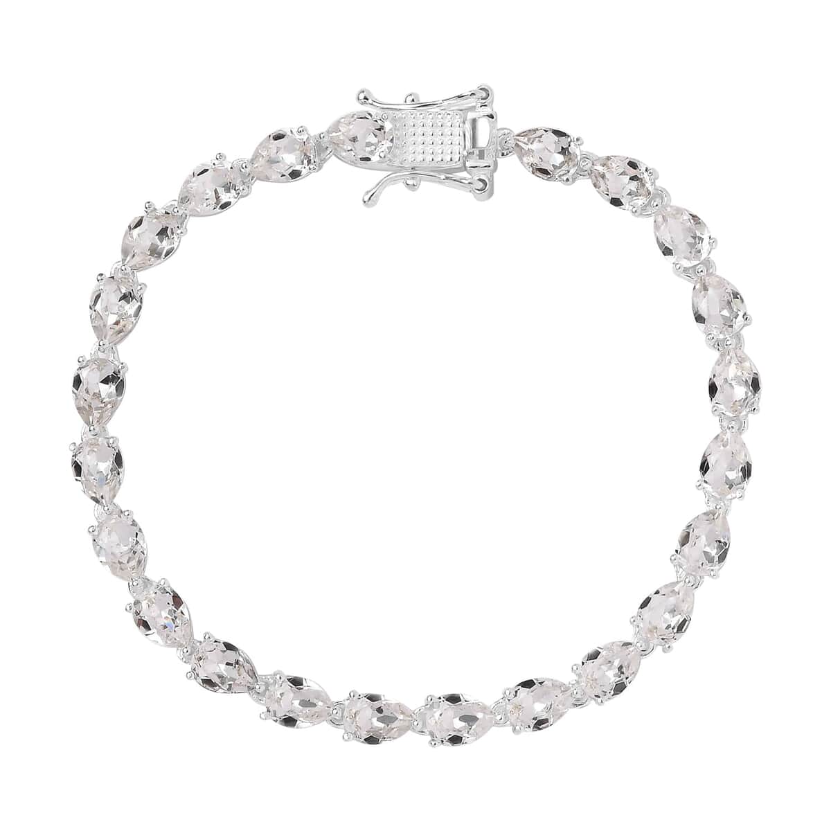Designer Premium Austrian Crystal Link Bracelet in Sterling Silver (6.50 In) image number 0