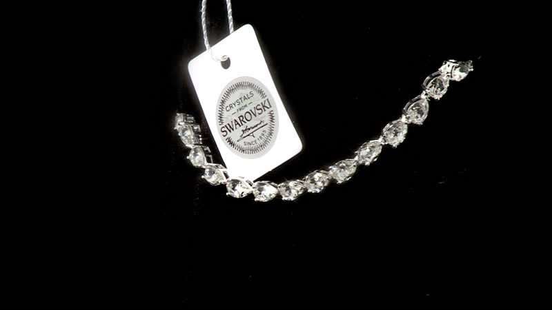 White Crystal Bracelet in Sterling Silver (6.50 In)