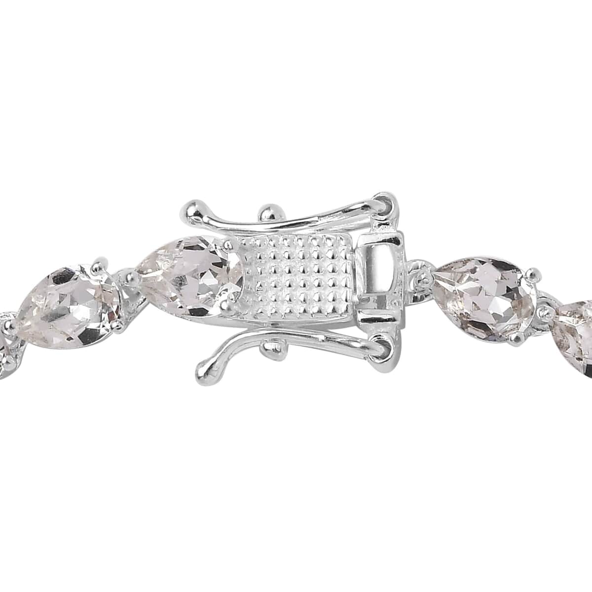 White Crystal Bracelet in Sterling Silver (6.50 In) image number 3