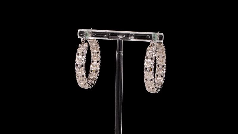 One Time Only Byzantine Link Hoop Earrings in Stainless Steel