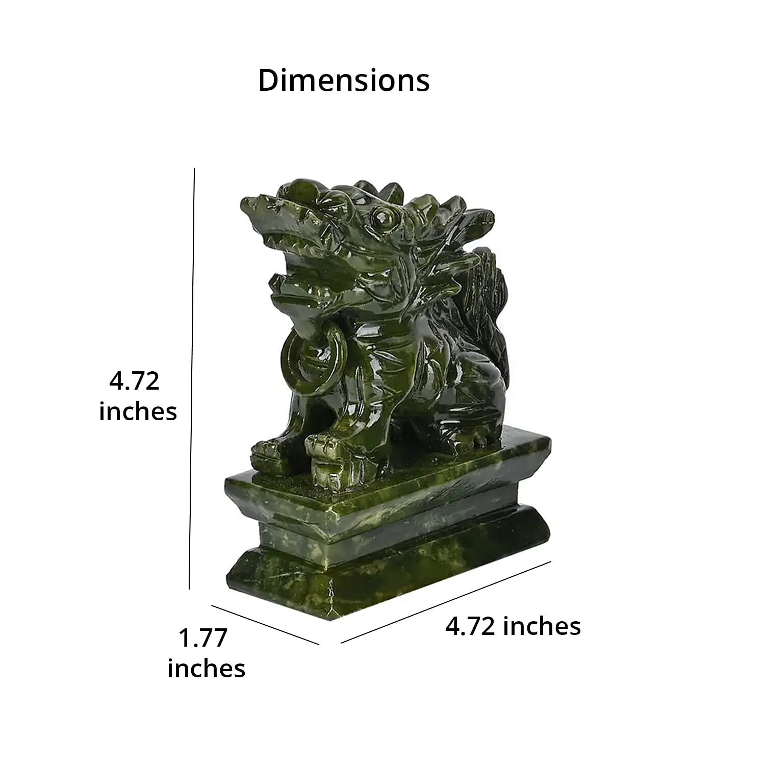 Set of 2 Handcrafted Serpentine Feng Shui Pixiu Figurine (3.7x1.7x4.7)